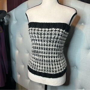 3/$20‎ 💥 Kensie Chunky Knit Black & White Infinity Scarf Tube Top